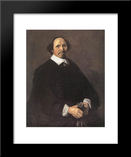 Portrait Of A Man 20x24 Black Modern Wood Framed Art Print Poster by Hals, Frans