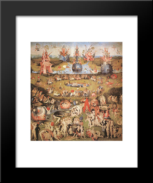 Garden Of Earthly Delights, Central Panel Of The Triptych 20x24 Black Modern Wood Framed Art Print Poster by Bosch, Hieronymus