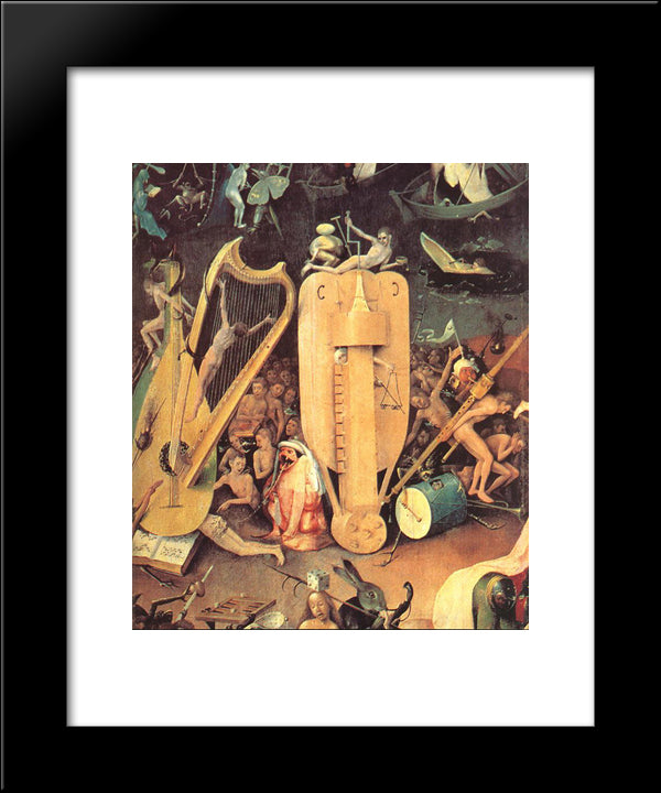 Garden Of Earthly Delights, Detail Of Right Wing 20x24 Black Modern Wood Framed Art Print Poster by Bosch, Hieronymus