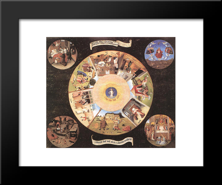The Seven Deadly Sins 20x24 Black Modern Wood Framed Art Print Poster by Bosch, Hieronymus