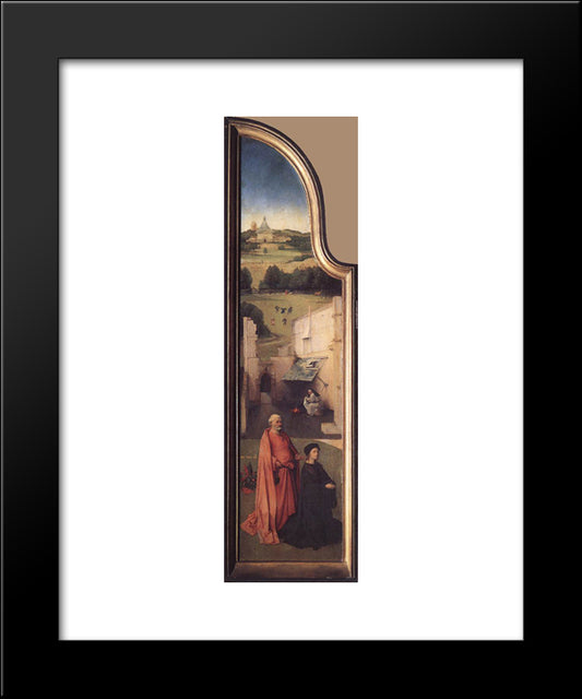 St. Peter With The Donor 20x24 Black Modern Wood Framed Art Print Poster by Bosch, Hieronymus
