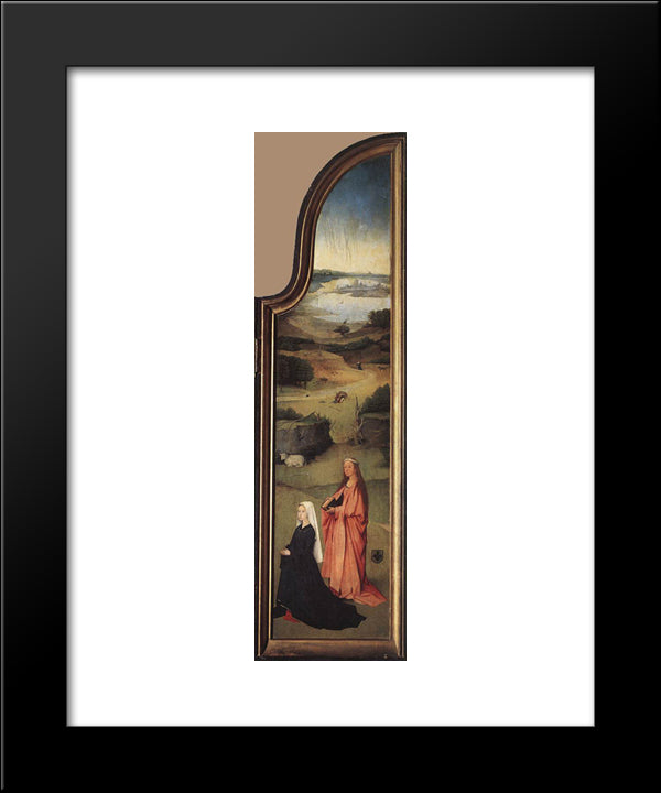 St. Agnes With The Donor 20x24 Black Modern Wood Framed Art Print Poster by Bosch, Hieronymus