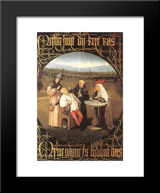 The Cure Of Folly 20x24 Black Modern Wood Framed Art Print Poster by Bosch, Hieronymus