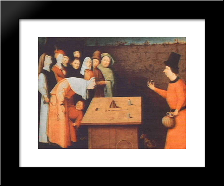 The Magician 20x24 Black Modern Wood Framed Art Print Poster by Bosch, Hieronymus