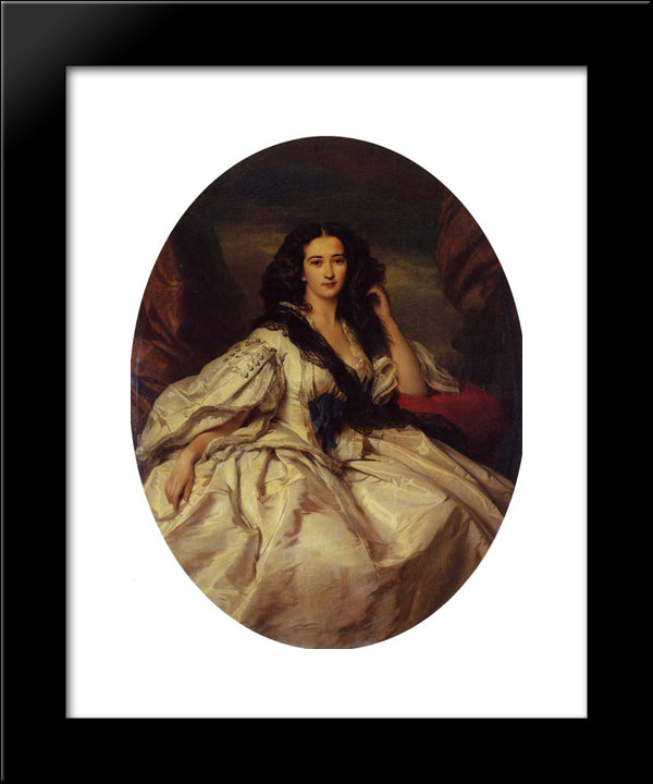 Wienczyslawa Barczewska, Madame De Jurjewicz 20x24 Black Modern Wood Framed Art Print Poster by Winterhalter, Franz Xaver