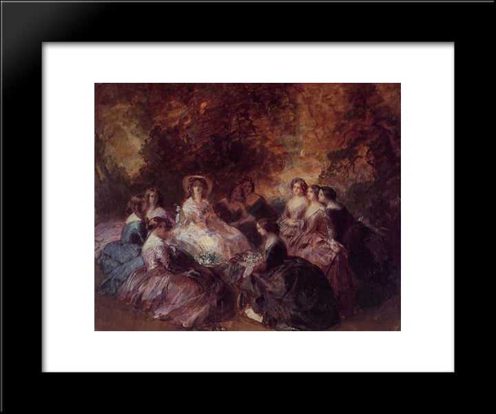 The Empress Eugenie Surrounded By Her Ladies In Waiting 20x24 Black Modern Wood Framed Art Print Poster by Winterhalter, Franz Xaver