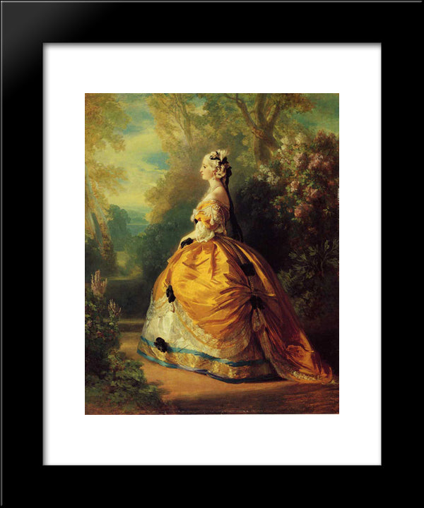 The Empress Eugenie A La Marie'Antoinette 20x24 Black Modern Wood Framed Art Print Poster by Winterhalter, Franz Xaver
