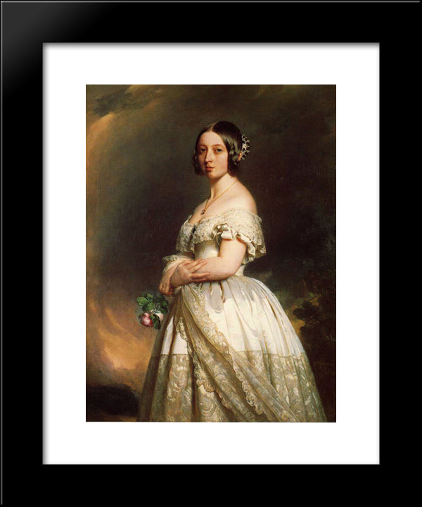 Queen Victoria 20x24 Black Modern Wood Framed Art Print Poster by Winterhalter, Franz Xaver