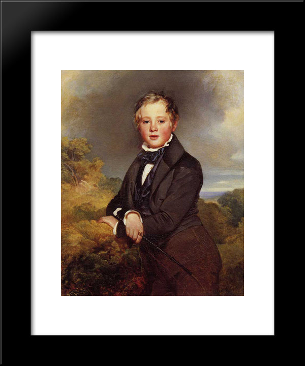 Ludwig, Graf Von Langenstein 20x24 Black Modern Wood Framed Art Print Poster by Winterhalter, Franz Xaver