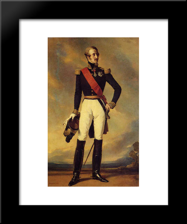 Louis Charles Philippe Raphael D'Orleans, Duc De Nemours 20x24 Black Modern Wood Framed Art Print Poster by Winterhalter, Franz Xaver