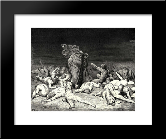 The Inferno, Canto 6, Lines 49'52: Thy City Heap With Envy To The Brim, Ay That The Measure Overflows Its Bounds 20x24 Black Modern Wood Framed Art Print Poster by Dore, Gustave