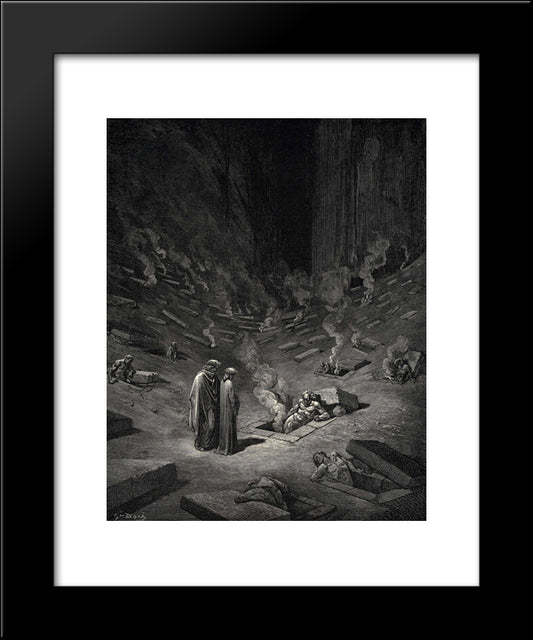 The Inferno, Canto 9, Lines 124'126: He Answer Thus Return: The Arch'Heretics Are Here, Accompanied By Every Sect Their Followers; 20x24 Black Modern Wood Framed Art Print Poster by Dore, Gustave