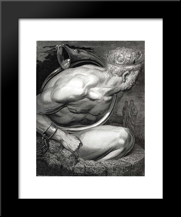 The Inferno, Canto 31, Lines 64'66: O Senseless Spirit! Let Thy Horn For Thee Interpret: Therewith Vent Thy Rage, If Rage Or Other Passion Wring Thee 20x24 Black Modern Wood Framed Art Print Poster by Dore, Gustave