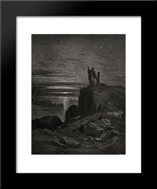 The Inferno, Canto 34, Lines 133: Thus Issuing We Again Beheld The Stars. 20x24 Black Modern Wood Framed Art Print Poster by Dore, Gustave