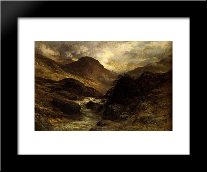 Gorge In The Mountains 20x24 Black Modern Wood Framed Art Print Poster by Dore, Gustave
