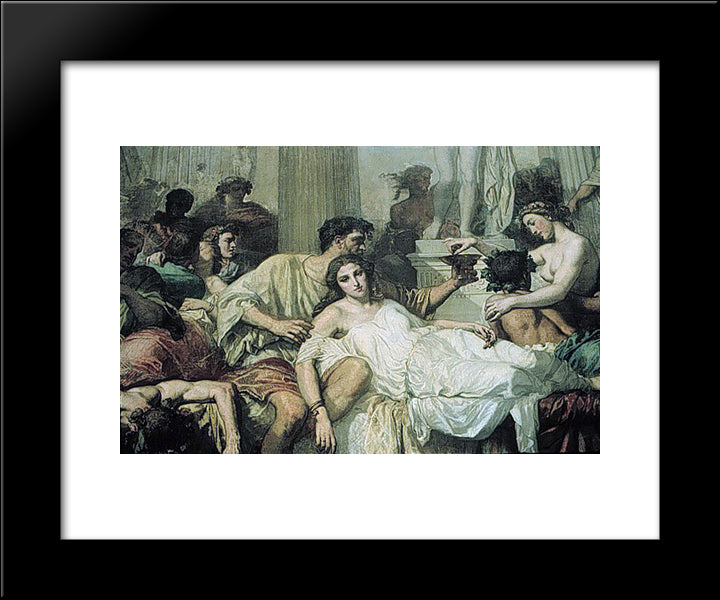 The Romans Of The Decadence [Detail] 20x24 Black Modern Wood Framed Art Print Poster by Couture, Thomas