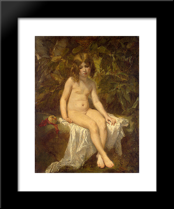 The Little Bather 20x24 Black Modern Wood Framed Art Print Poster by Couture, Thomas