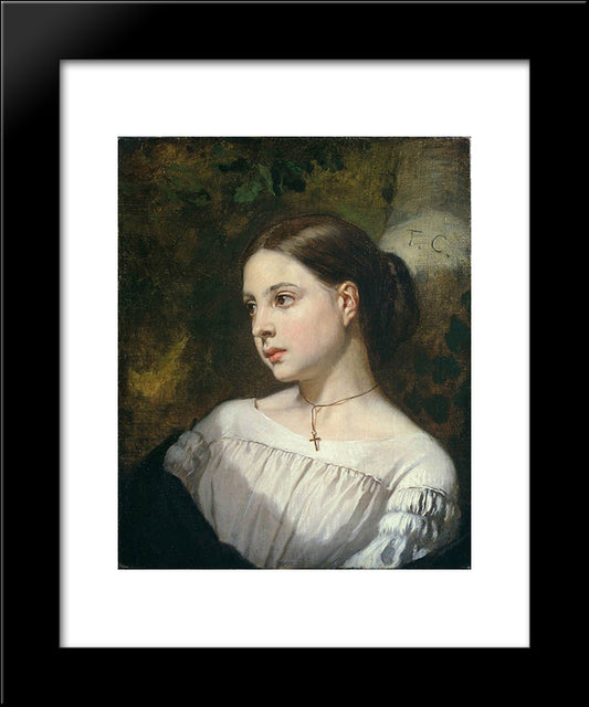 Portrait Of A Girl 20x24 Black Modern Wood Framed Art Print Poster by Couture, Thomas