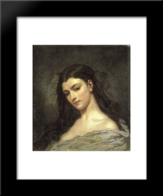 Female Head 20x24 Black Modern Wood Framed Art Print Poster by Couture, Thomas