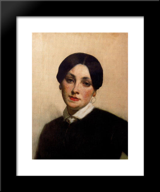 Portrait Of Miss Florentin 20x24 Black Modern Wood Framed Art Print Poster by Couture, Thomas