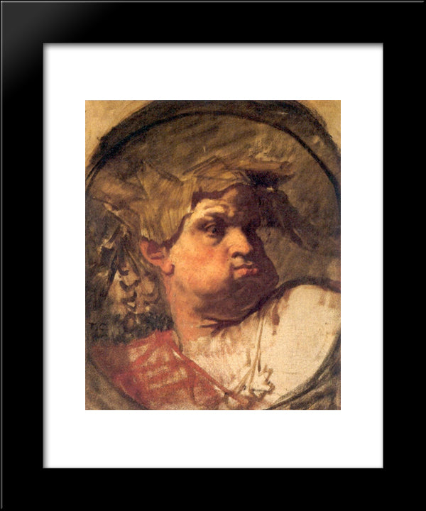 Head Of An Epochal King 20x24 Black Modern Wood Framed Art Print Poster by Couture, Thomas