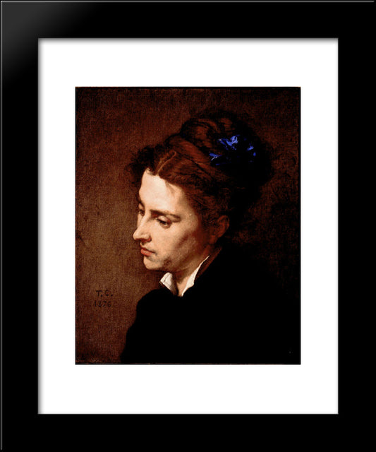 Head Of A Woman 20x24 Black Modern Wood Framed Art Print Poster by Couture, Thomas