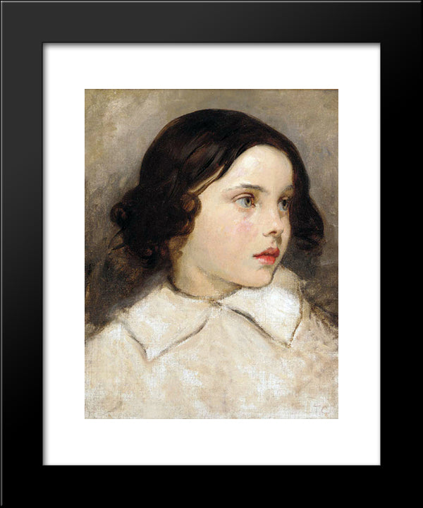 Study Of A Young Girl 20x24 Black Modern Wood Framed Art Print Poster by Couture, Thomas