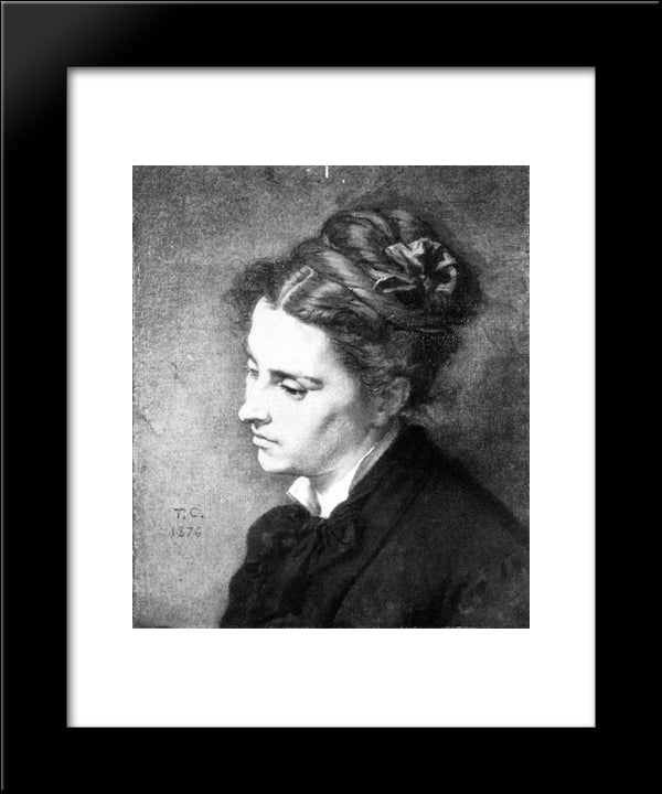 Head Of A Woman 20x24 Black Modern Wood Framed Art Print Poster by Couture, Thomas