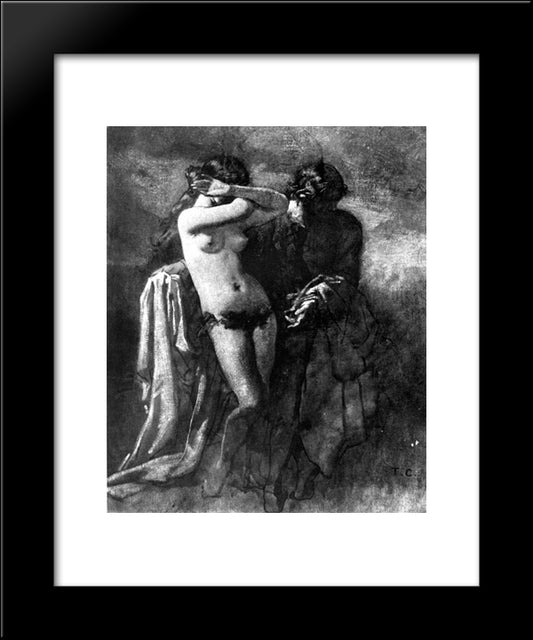 Study Of A Nude 20x24 Black Modern Wood Framed Art Print Poster by Couture, Thomas