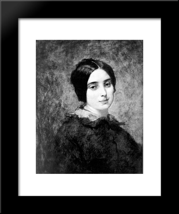 Portrait Of Zelie Courbet 20x24 Black Modern Wood Framed Art Print Poster by Couture, Thomas