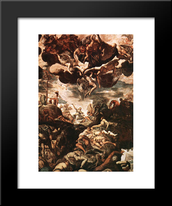 Brazen Serpent 20x24 Black Modern Wood Framed Art Print Poster by Tintoretto