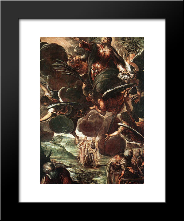 The Ascension [Detail: 1] 20x24 Black Modern Wood Framed Art Print Poster by Tintoretto