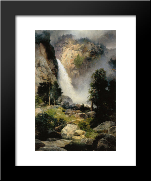 Cascade Falls, Yosemite 20x24 Black Modern Wood Framed Art Print Poster by Moran, Thomas