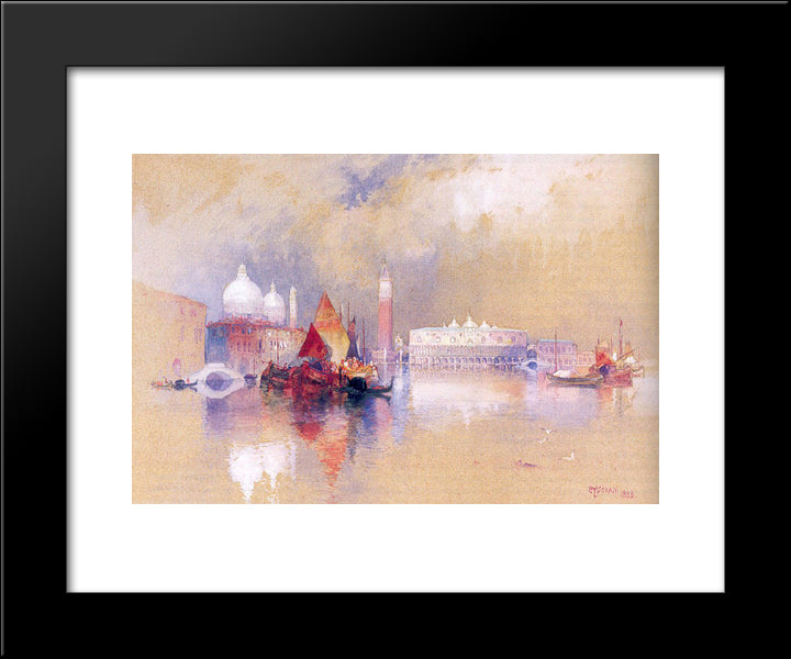 View Of Venice 20x24 Black Modern Wood Framed Art Print Poster by Moran, Thomas