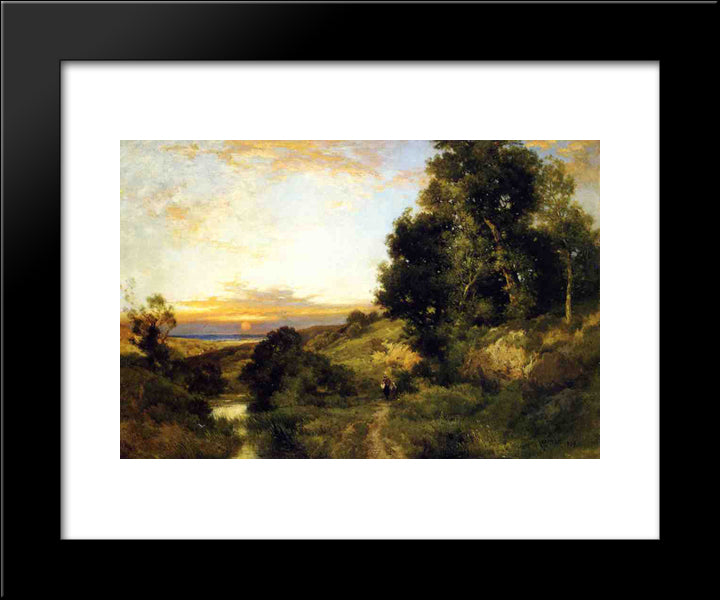 A Late Afternoon In Summer 20x24 Black Modern Wood Framed Art Print Poster by Moran, Thomas