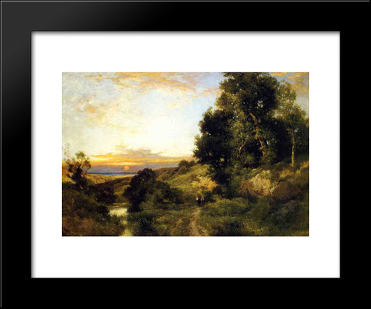 A Late Afternoon In Summer 20x24 Black Modern Wood Framed Art Print Poster by Moran, Thomas
