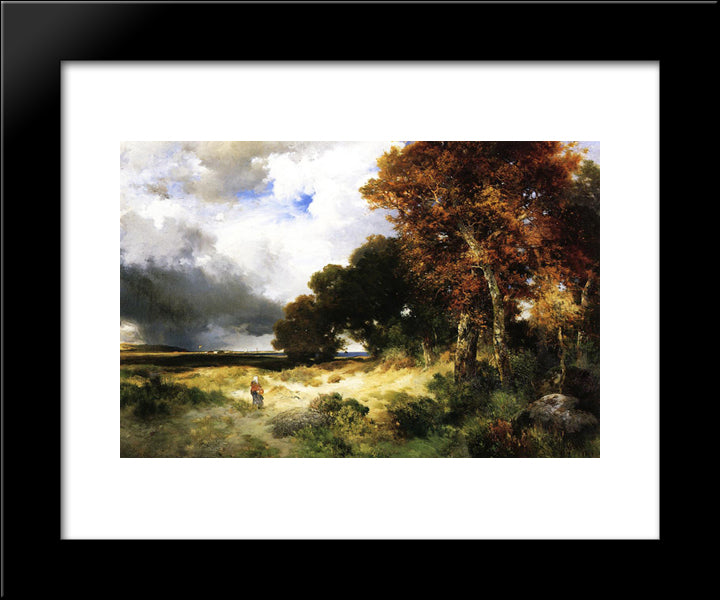 Autumn, Peconic Bay, Long Island 20x24 Black Modern Wood Framed Art Print Poster by Moran, Thomas