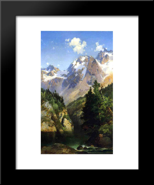 A Rocky Mountain Peak, Idaho Territory 20x24 Black Modern Wood Framed Art Print Poster by Moran, Thomas