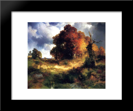 Autumn 20x24 Black Modern Wood Framed Art Print Poster by Moran, Thomas