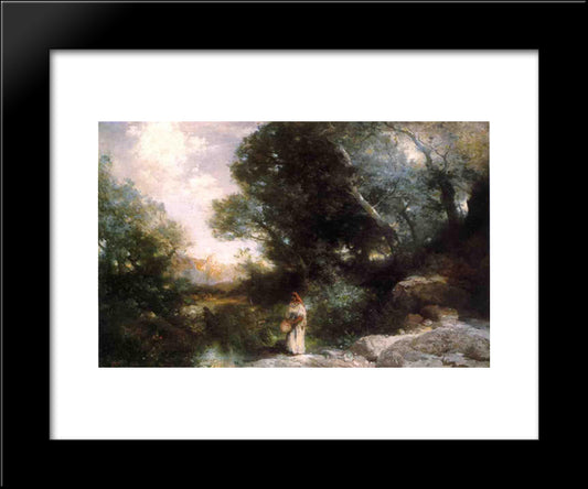 A Water Pocket In Southern Utah 20x24 Black Modern Wood Framed Art Print Poster by Moran, Thomas