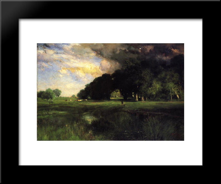 Approaching Storm 20x24 Black Modern Wood Framed Art Print Poster by Moran, Thomas