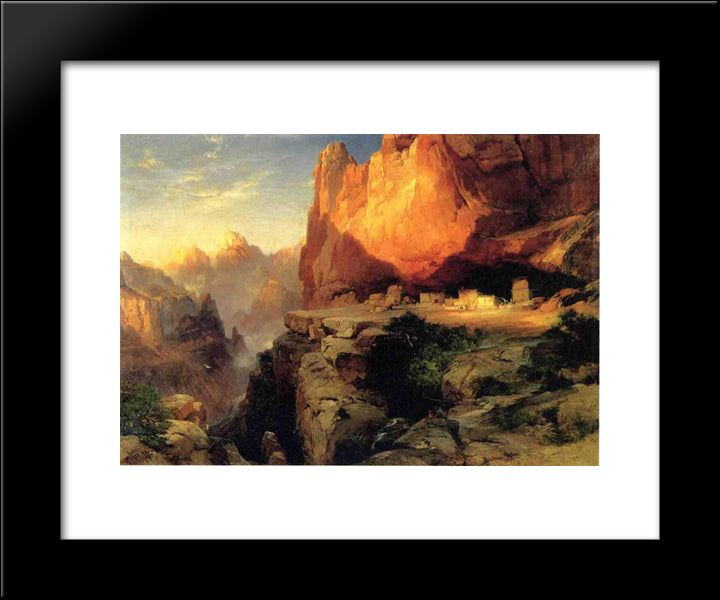 Cliff Dwellers 20x24 Black Modern Wood Framed Art Print Poster by Moran, Thomas