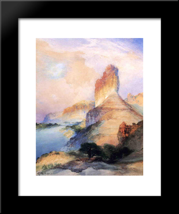 Castle Butte, Green River, Wyoming 20x24 Black Modern Wood Framed Art Print Poster by Moran, Thomas
