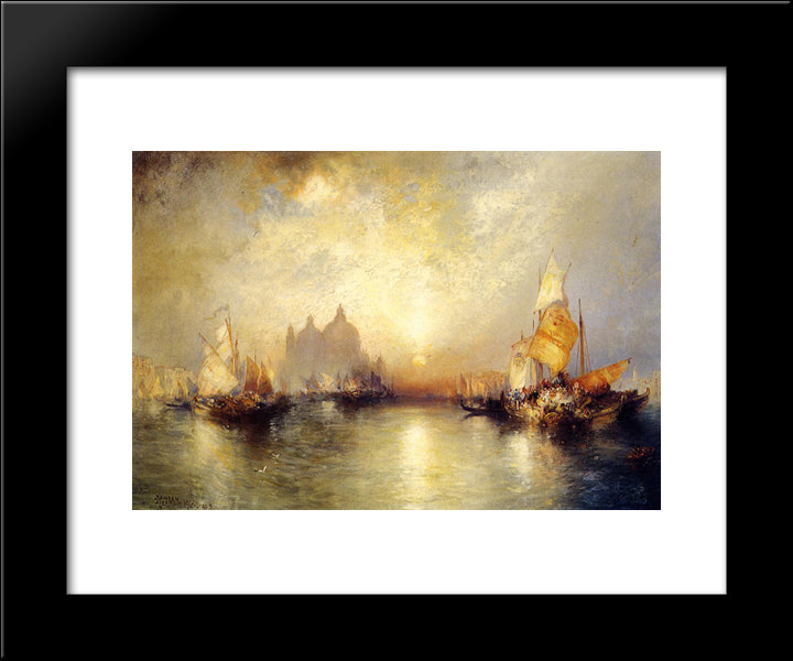 Entrance To The Grand Canal, Venice 20x24 Black Modern Wood Framed Art Print Poster by Moran, Thomas