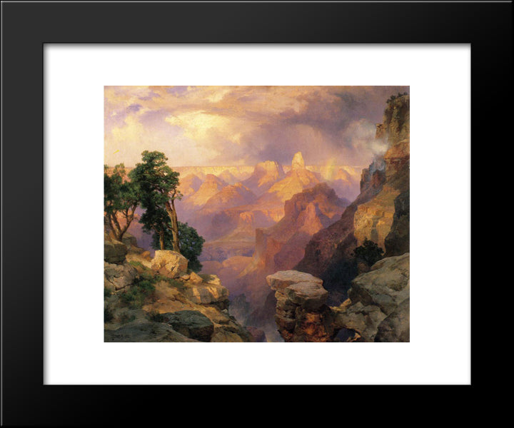 Grand Canyon With Rainbows 20x24 Black Modern Wood Framed Art Print Poster by Moran, Thomas
