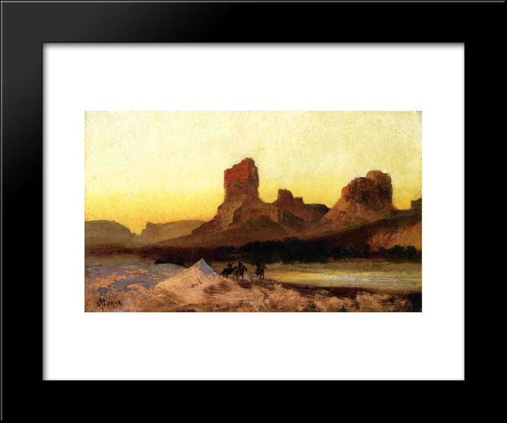 Indians At The Green River 20x24 Black Modern Wood Framed Art Print Poster by Moran, Thomas