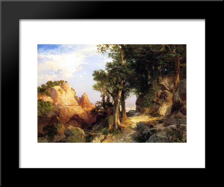 On The Berry Trail ' Grand Canyon Of Arizona 20x24 Black Modern Wood Framed Art Print Poster by Moran, Thomas
