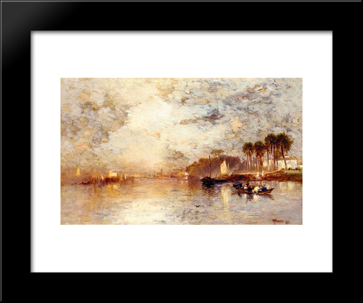 On The St. John'S River, Florida 20x24 Black Modern Wood Framed Art Print Poster by Moran, Thomas