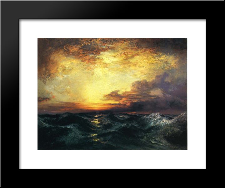 Pacific Sunset 20x24 Black Modern Wood Framed Art Print Poster by Moran, Thomas