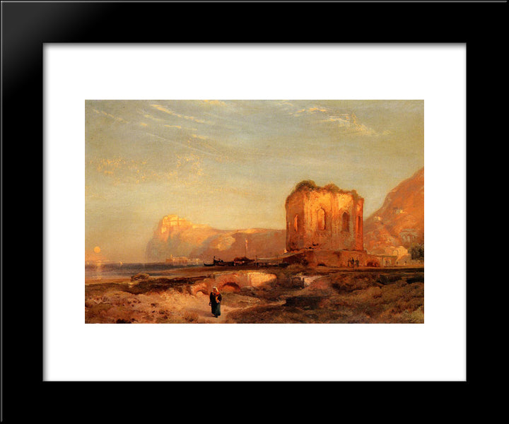 Temple Of Venus, Castle Of Baiae 20x24 Black Modern Wood Framed Art Print Poster by Moran, Thomas